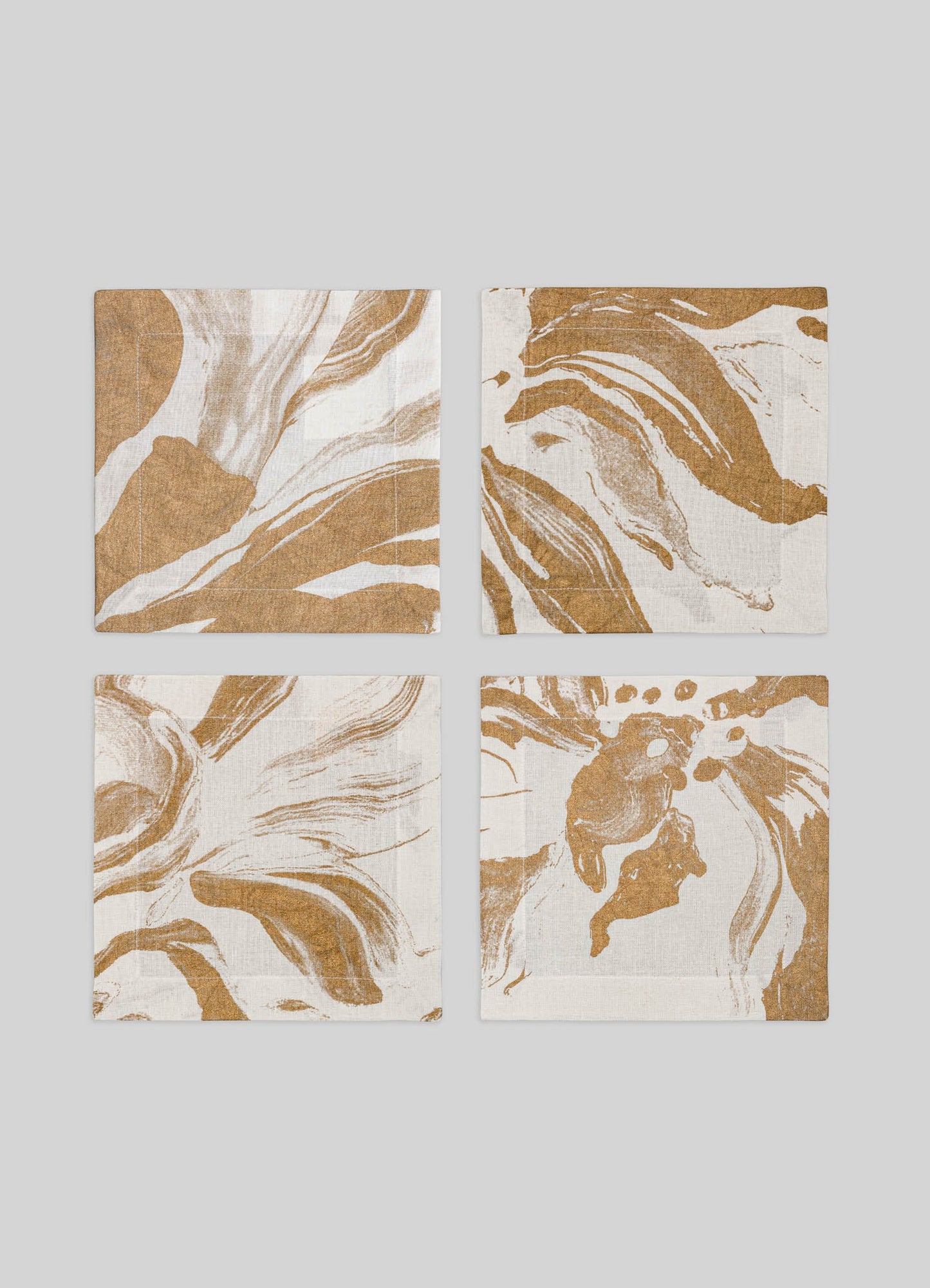 Blossom Gold Cocktail Napkins - Set of 4