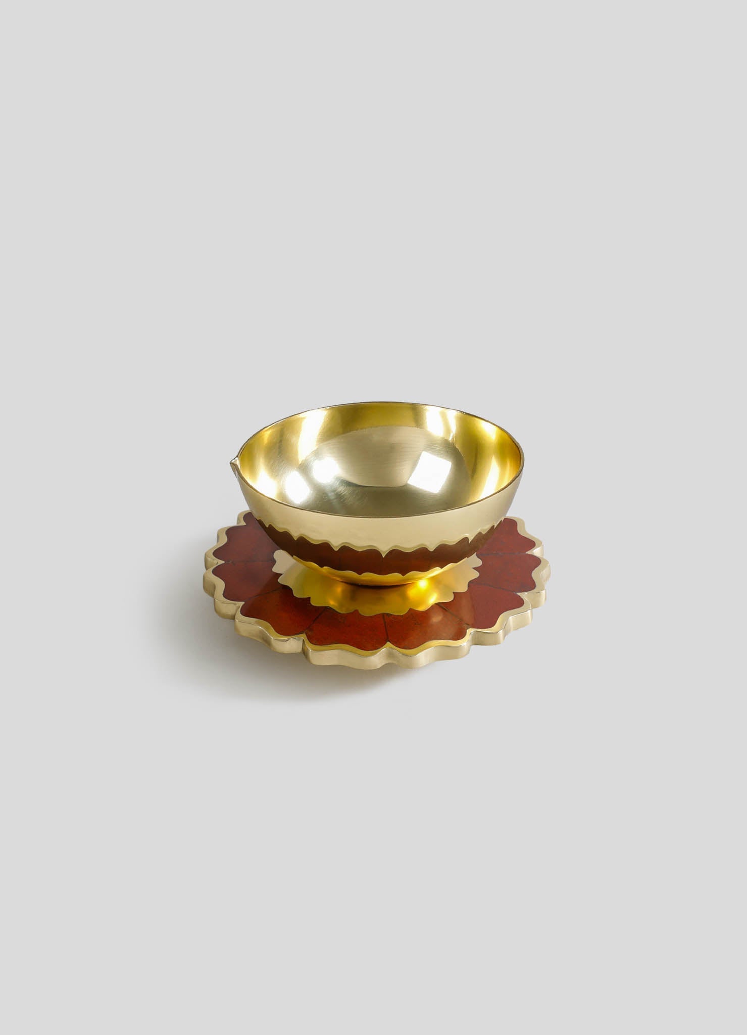 small brass diyas red