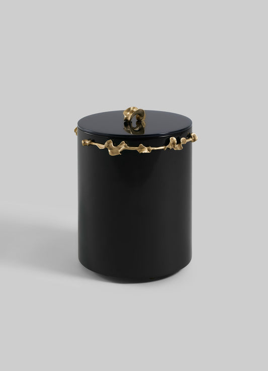 Saffron Black Bin With Lid
