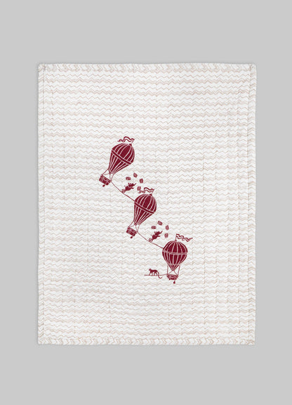 Colcha para bebé Mela roja y beige
