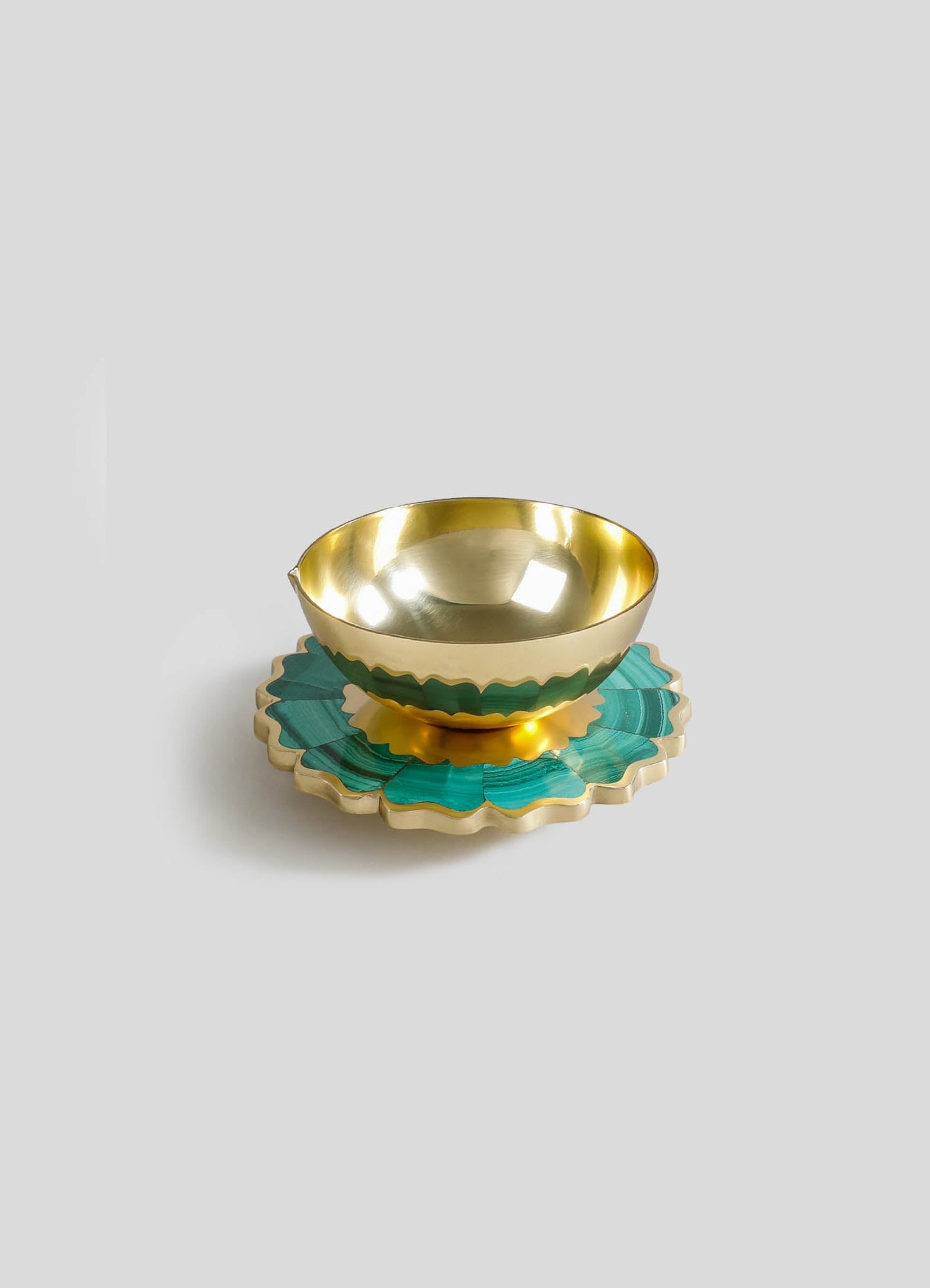 brass diyas small green