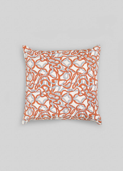 luxury pillow covers viya Paigah orange and blue cushion