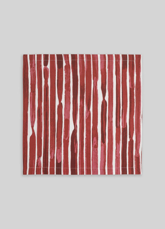 Orchard Red Stripe Napkins - Set of 4