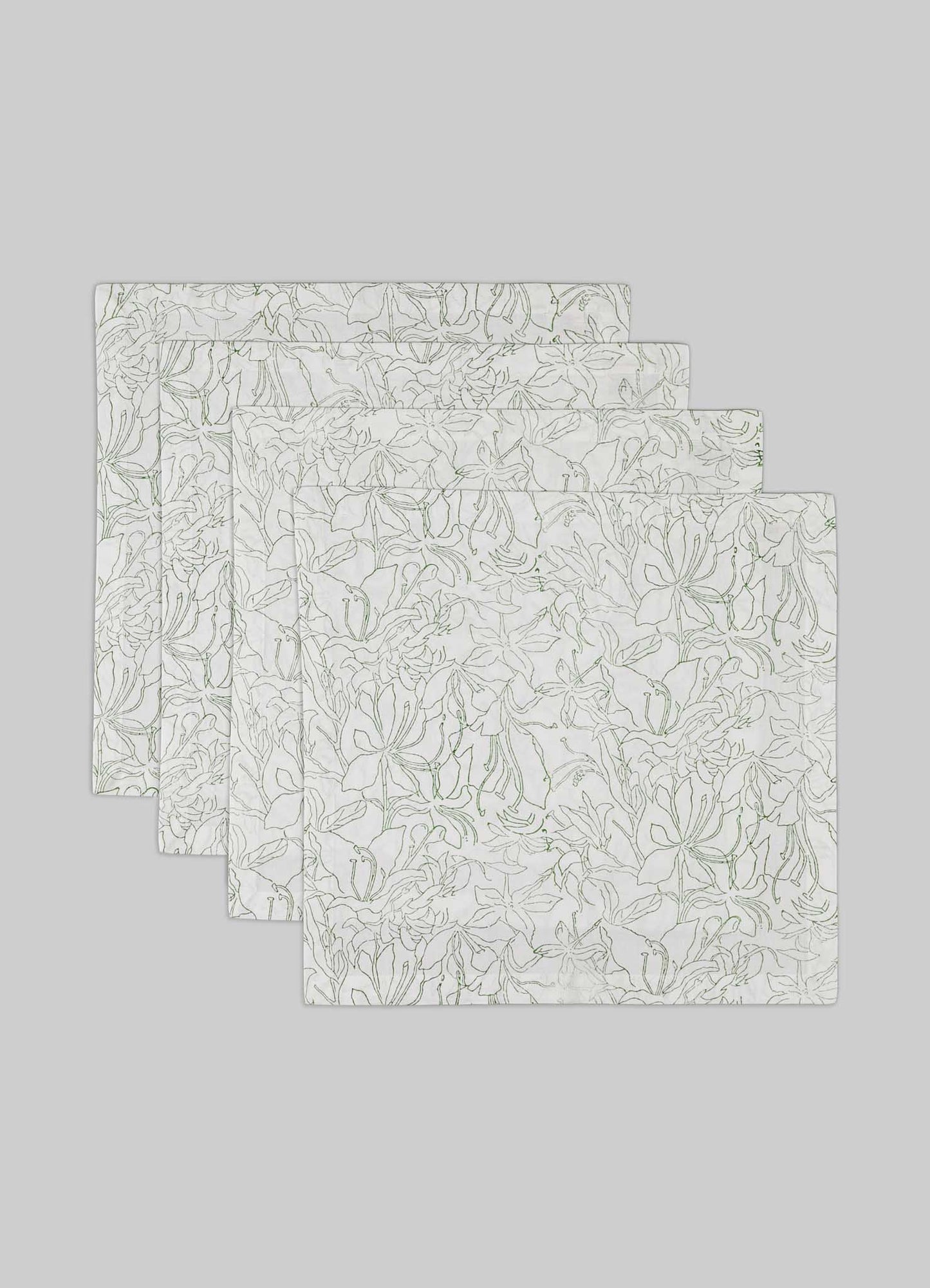 Spring Bouquet Green Napkins - Set of 4