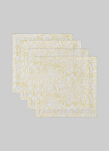 Spring Bouquet Yellow Napkins - Set of 4