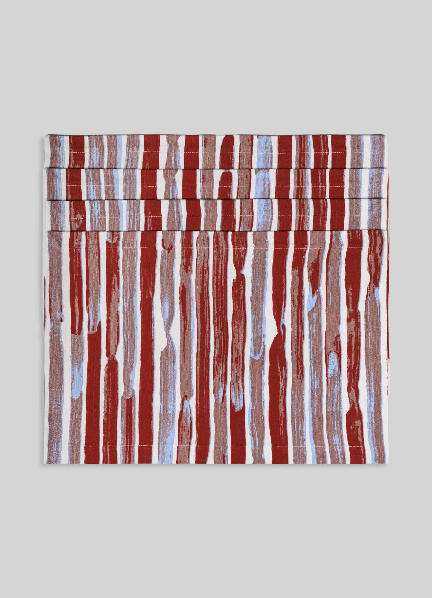 Sets de table à rayures rouges Blossom - Lot de 4