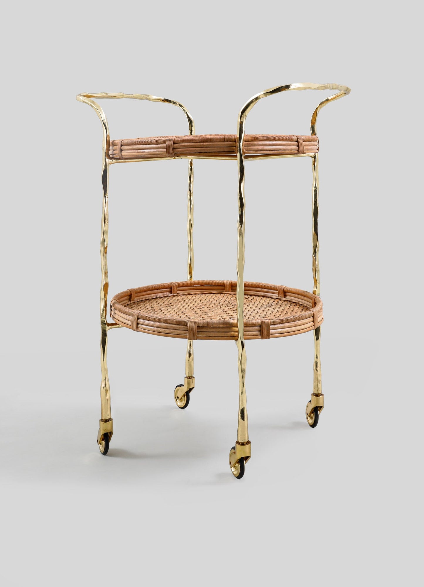 Assam Brass & Cane Trolley