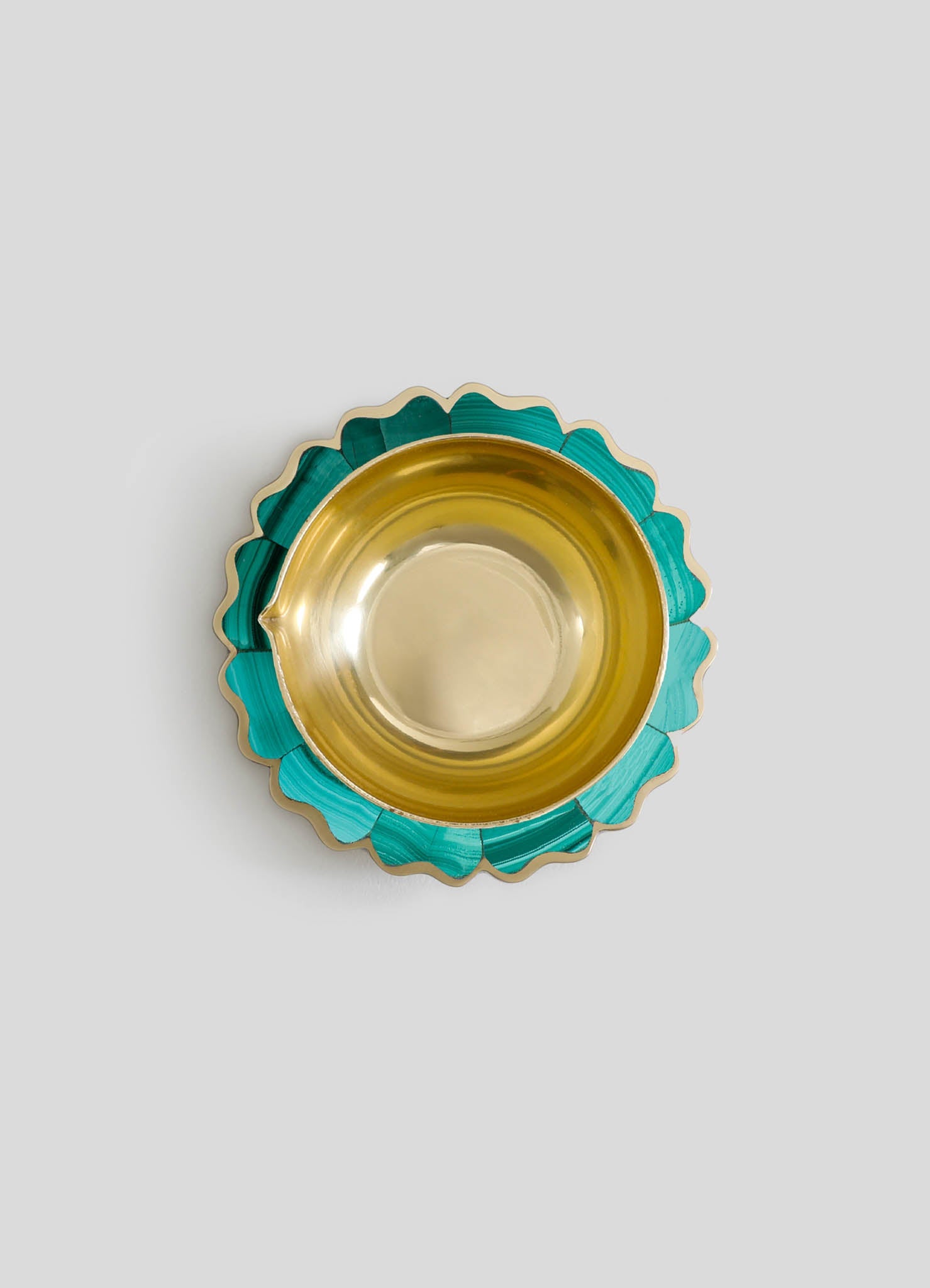 traditional brass diyas green