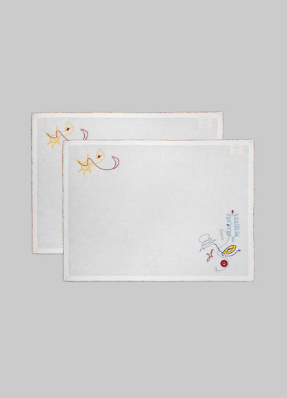 Evil Eye White Placemat - Set of 2