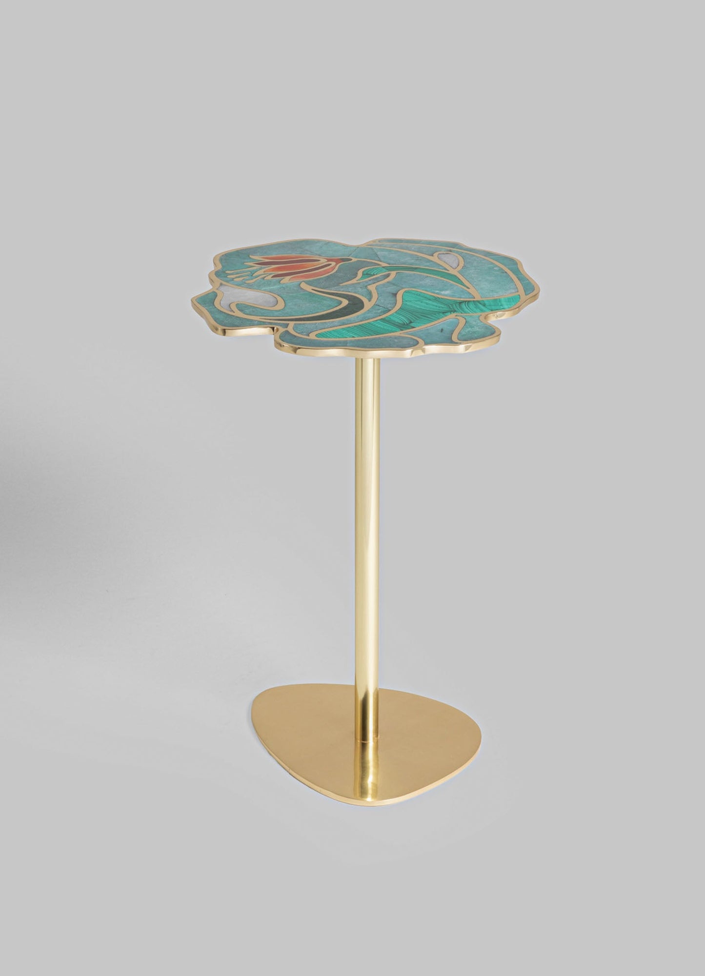 handmade brass side table