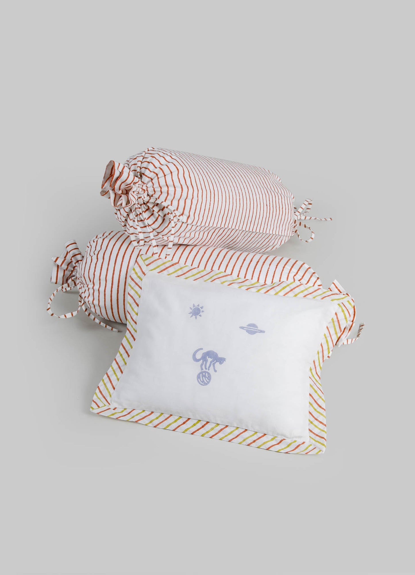 Cuscino e supporti per bambini Mela Lavender & Green - Set da 3