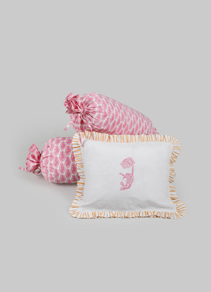 Cuscino e Sostegni per Bambini Mela Rosa & Arancione - Set da 3