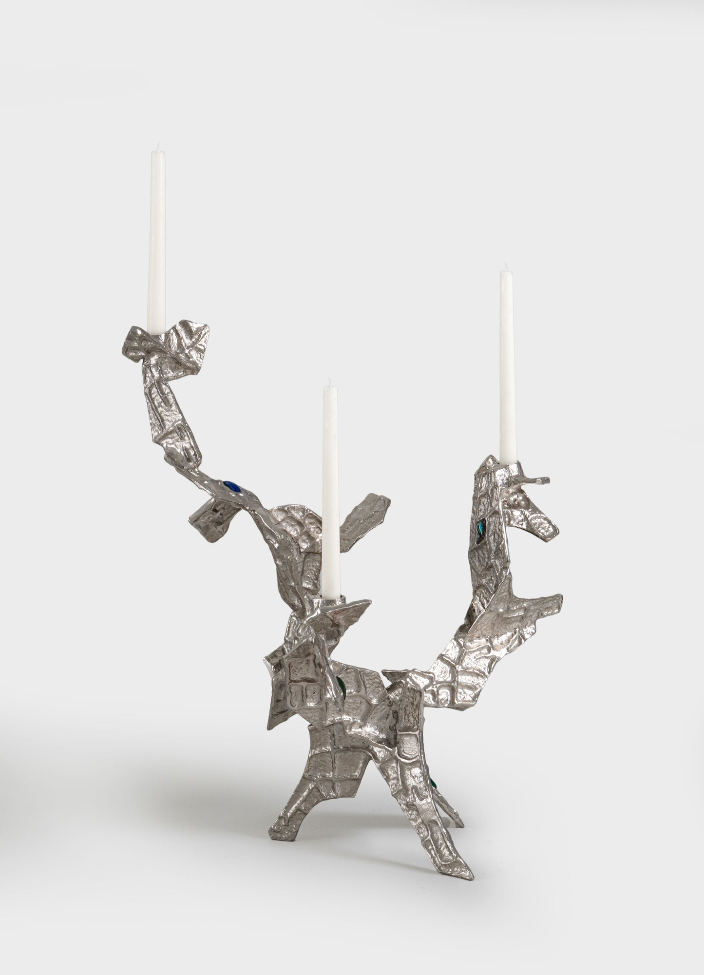 Tutti Frutti Nickel Candelabra