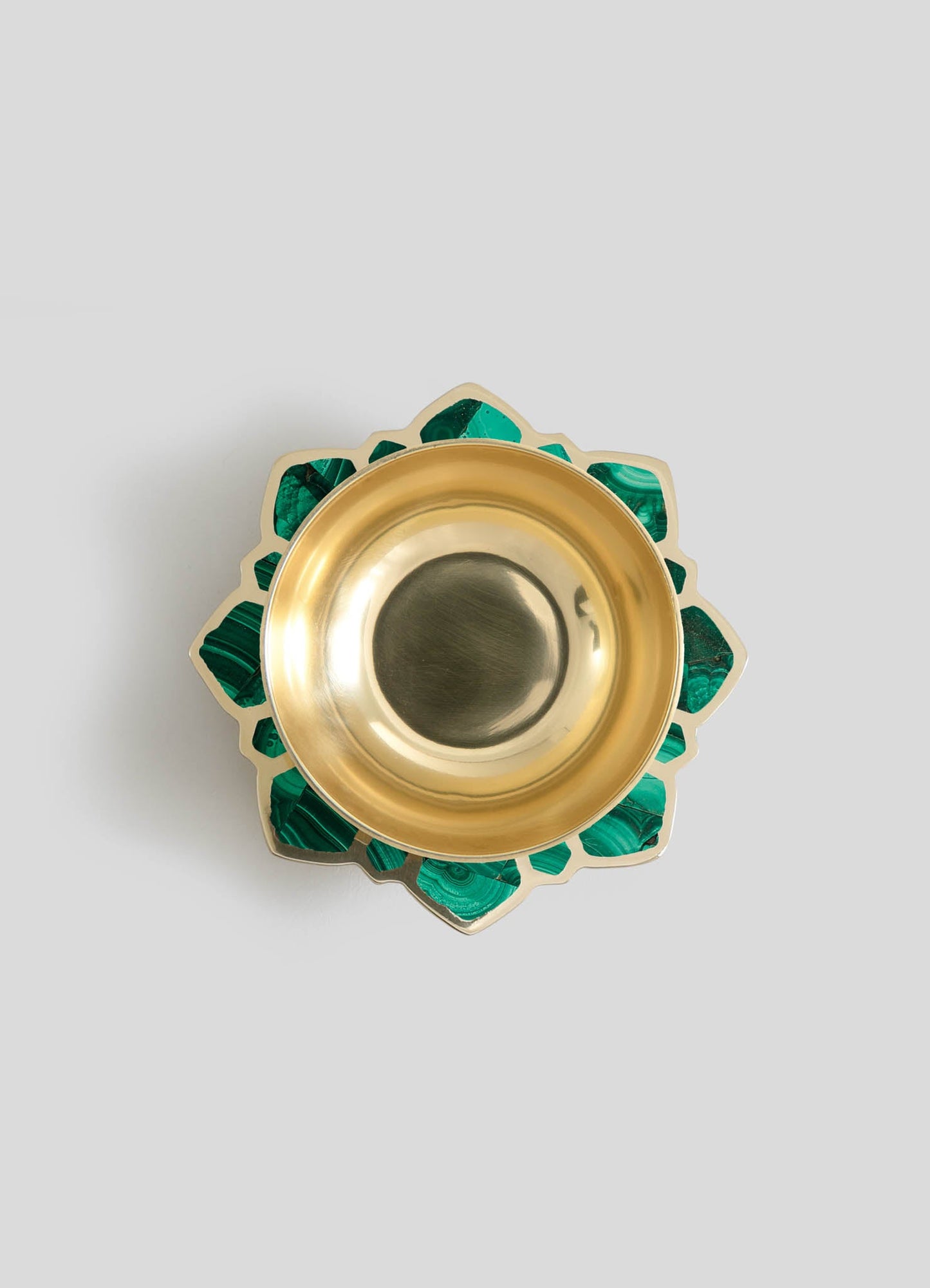 large brass bowl green