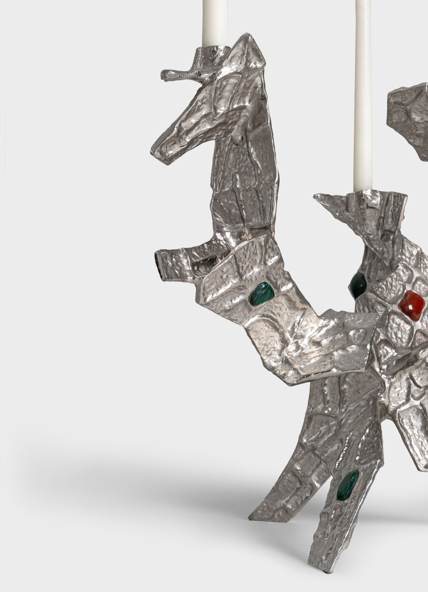 Tutti Frutti Nickel Candelabra