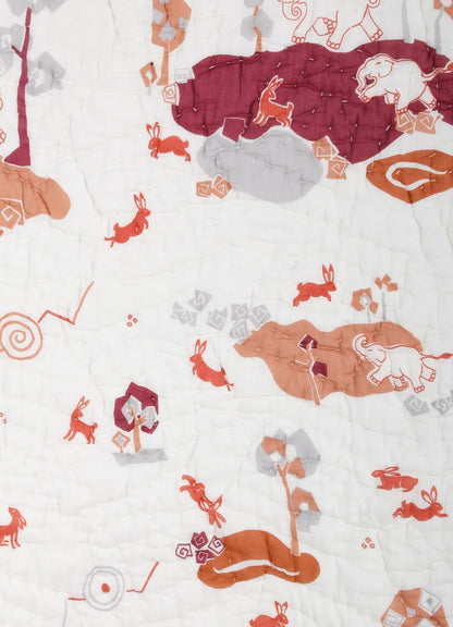 Elephant & Hare Coral Quilt