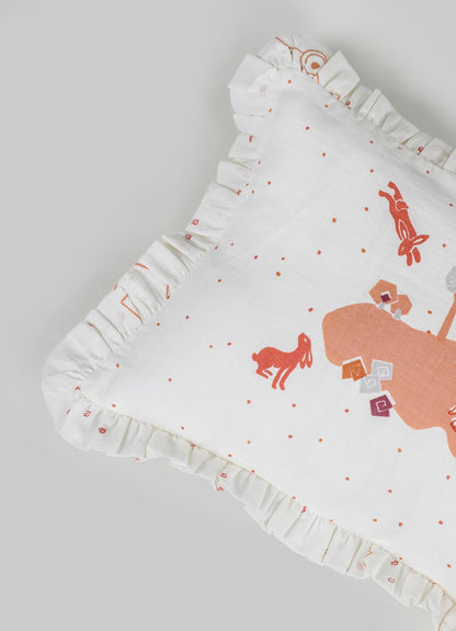 Elephant & Hare Coral Pillow