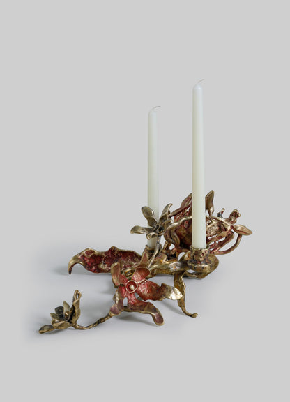 luxury candle stand small viya brass