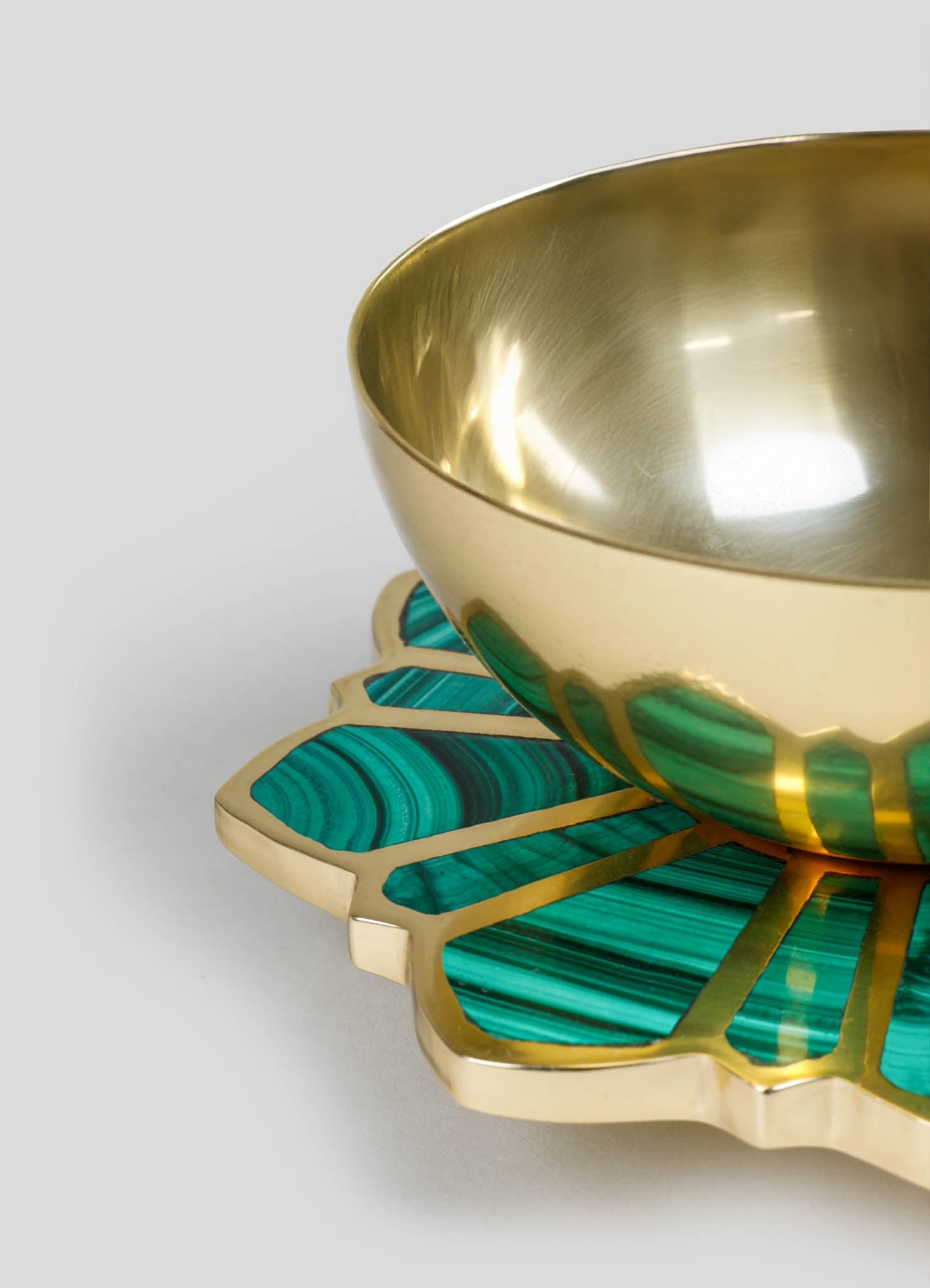 big brass bowl green