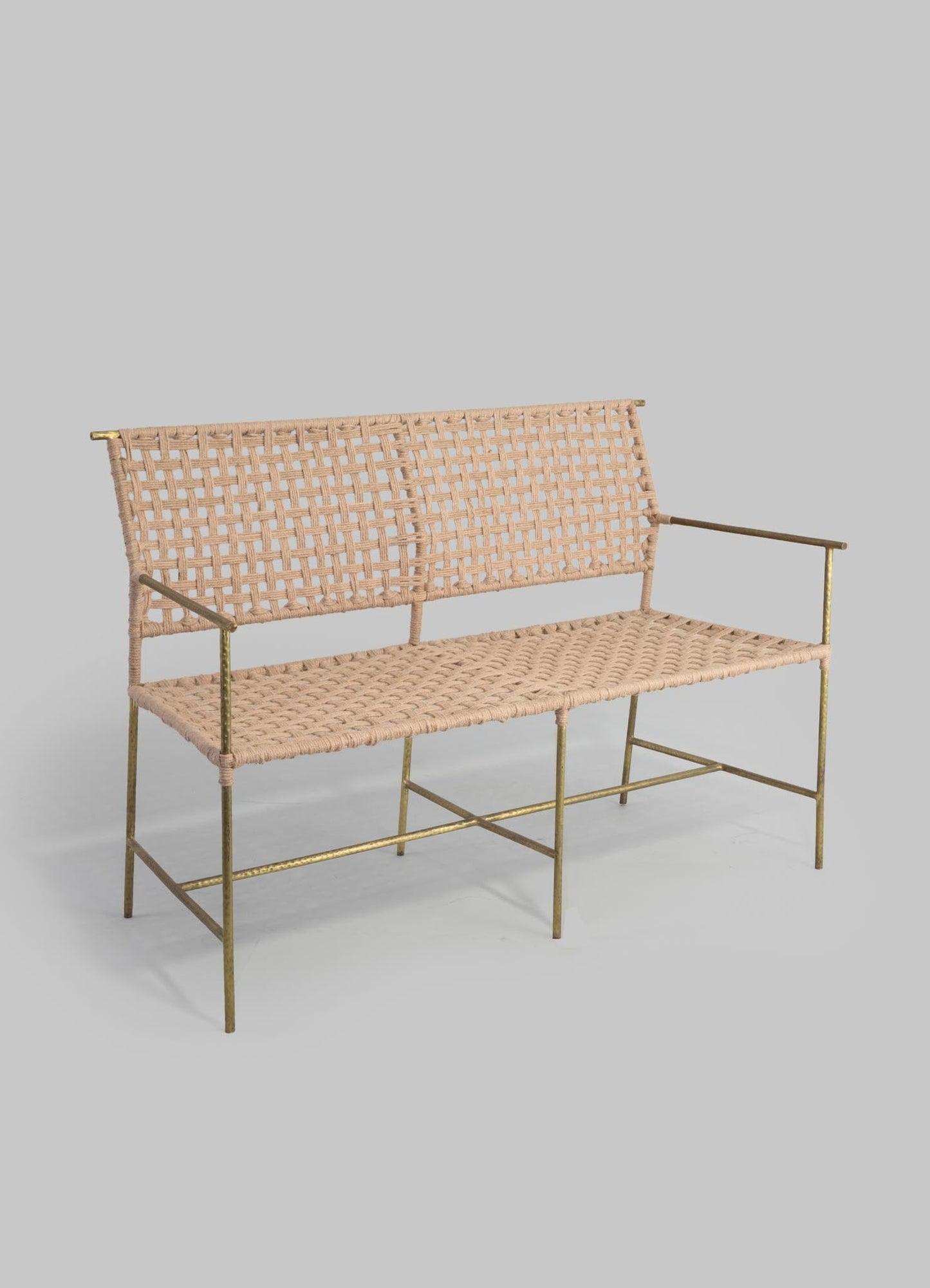 jute brass bench