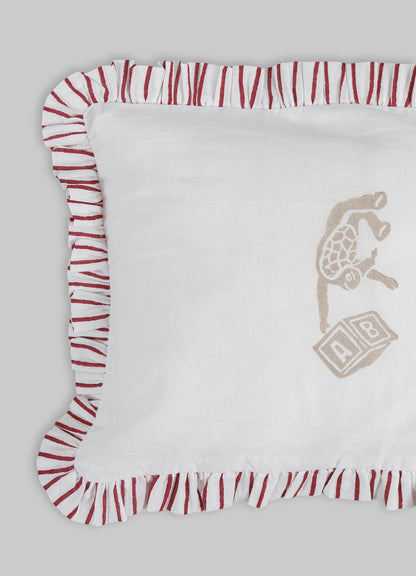 Cuscino per neonati Mela Rosso & Beige