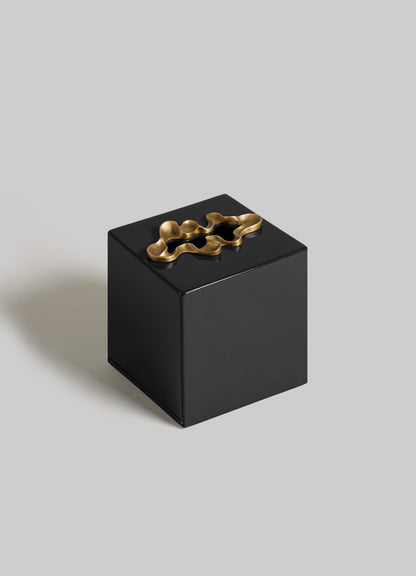Saffron Black Tissue Box Small