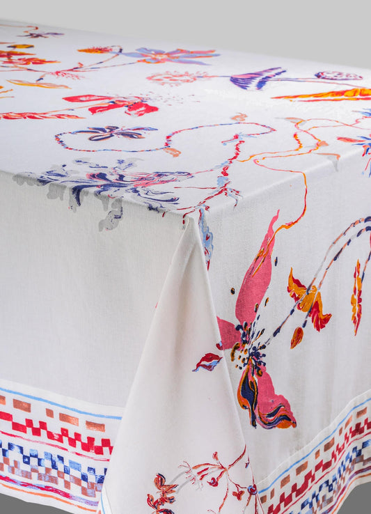 Nappe rose fleurie