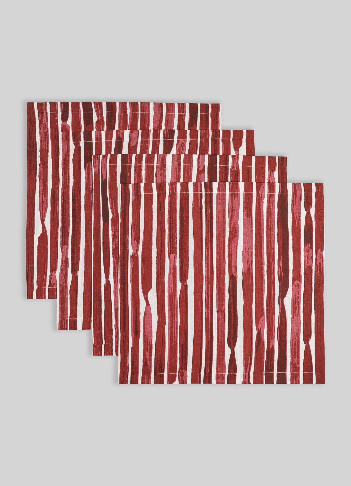 Orchard Red Stripe Napkins - Set of 4