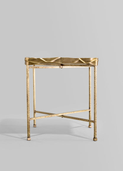 brass handmade tray table