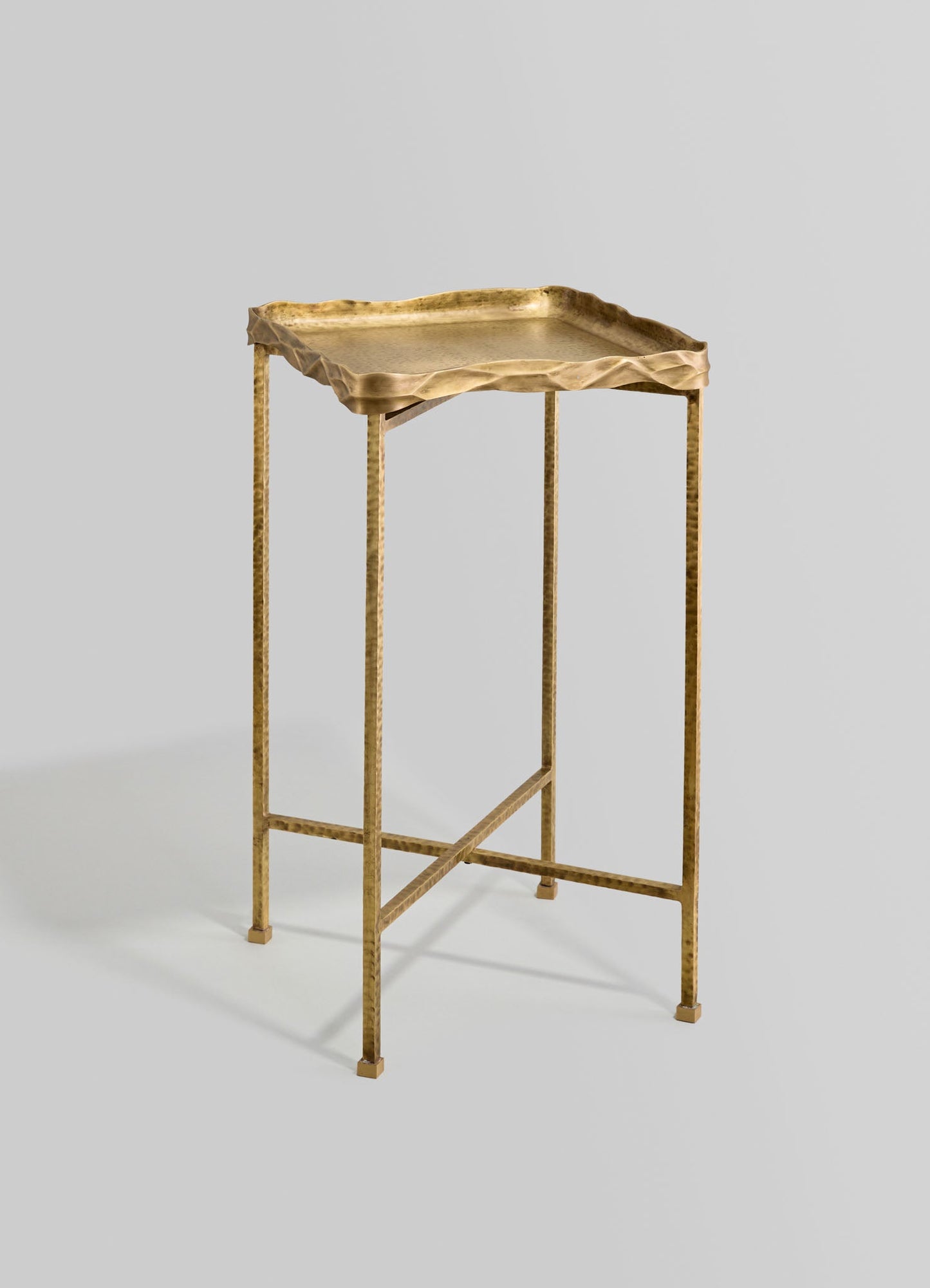 brass handmade tray table