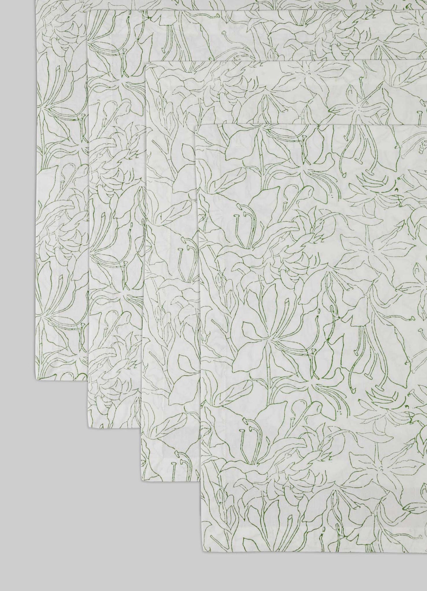 Spring Bouquet Green Napkins - Set of 4