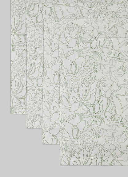 Spring Bouquet Green Napkins - Set of 4