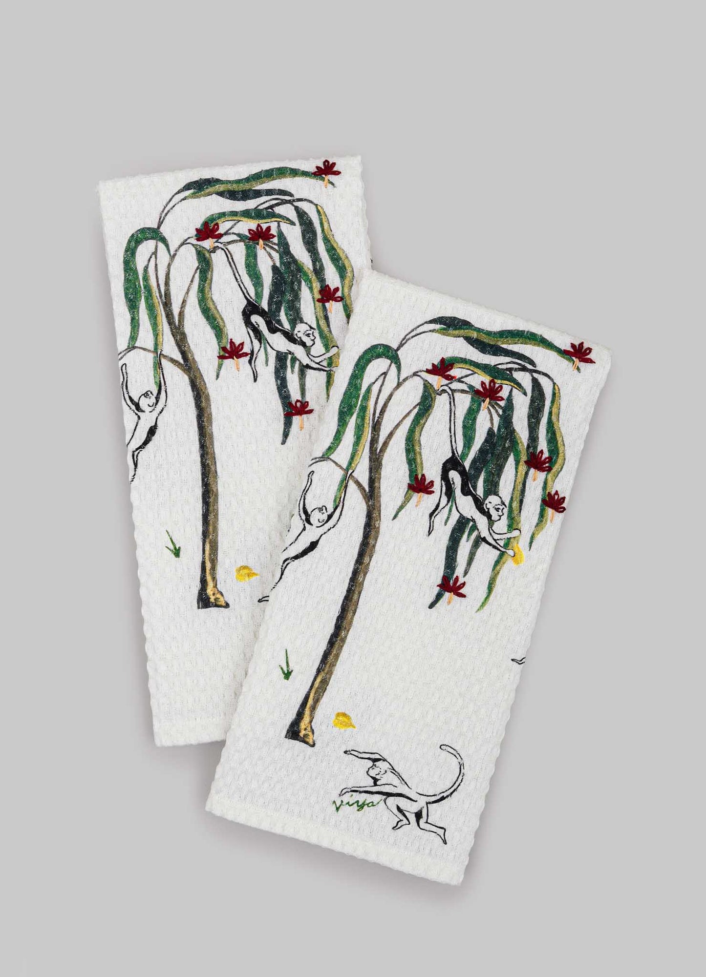 Set da 2 asciugamani per le mani Scimmia Birichina