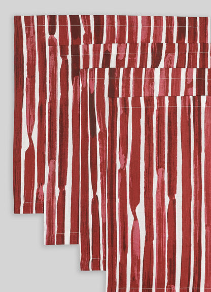 Orchard Red Stripe Napkins - Set of 4