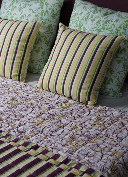 Housse De Coussin Vert Et Jaune Spring Bouquet 45 X 45 Cm