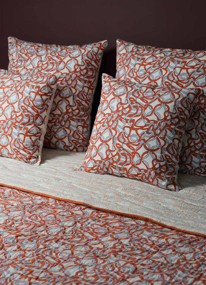 luxury pillow covers viya 24x24 orange blue