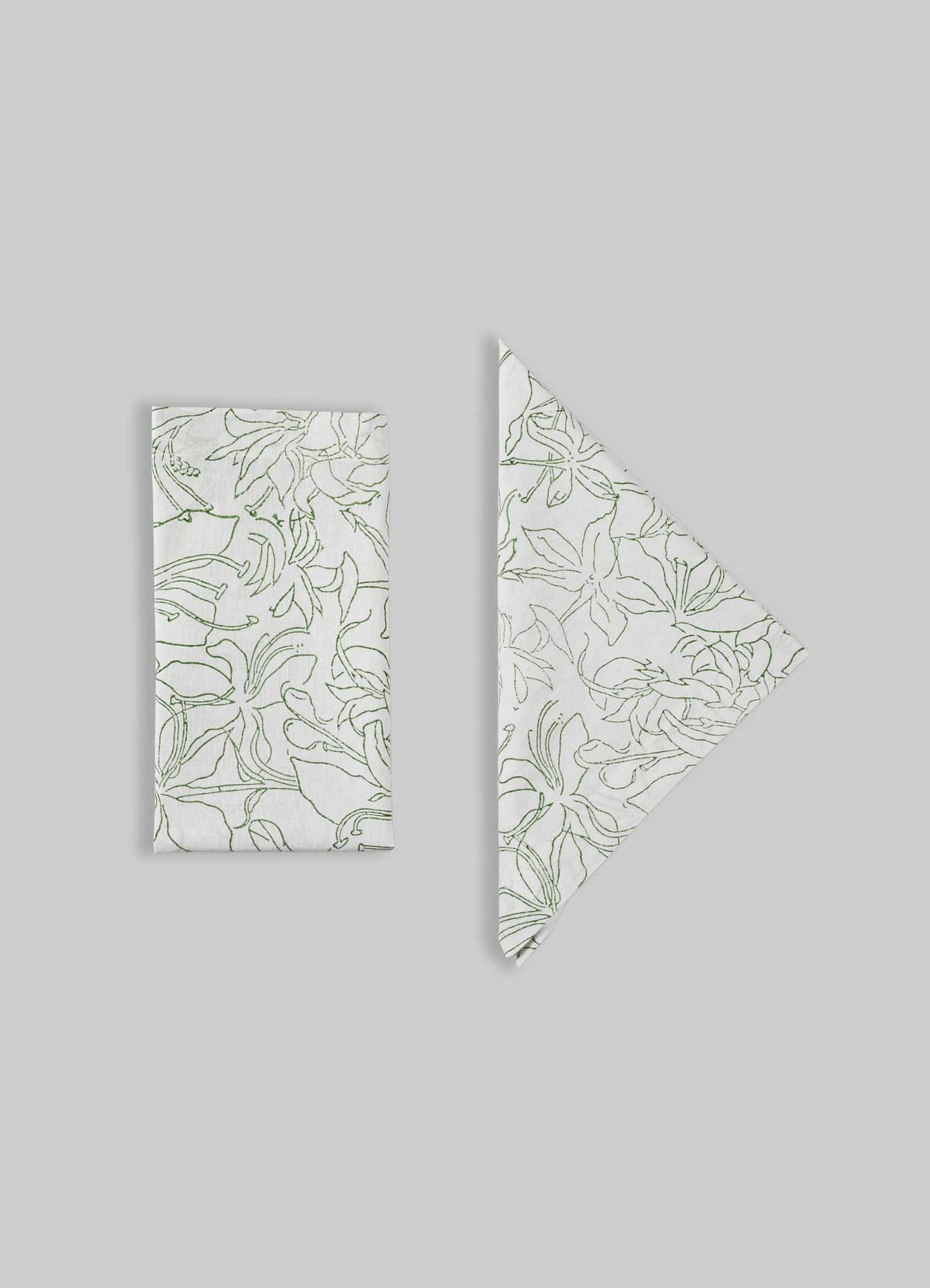 Spring Bouquet Green Napkins - Set of 4