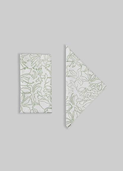 Spring Bouquet Green Napkins - Set of 4