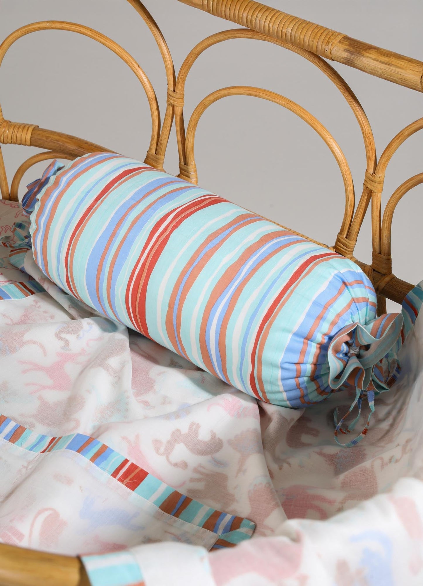Juego de ropa de cama para bebé Safari Safari Aqua y Rosa