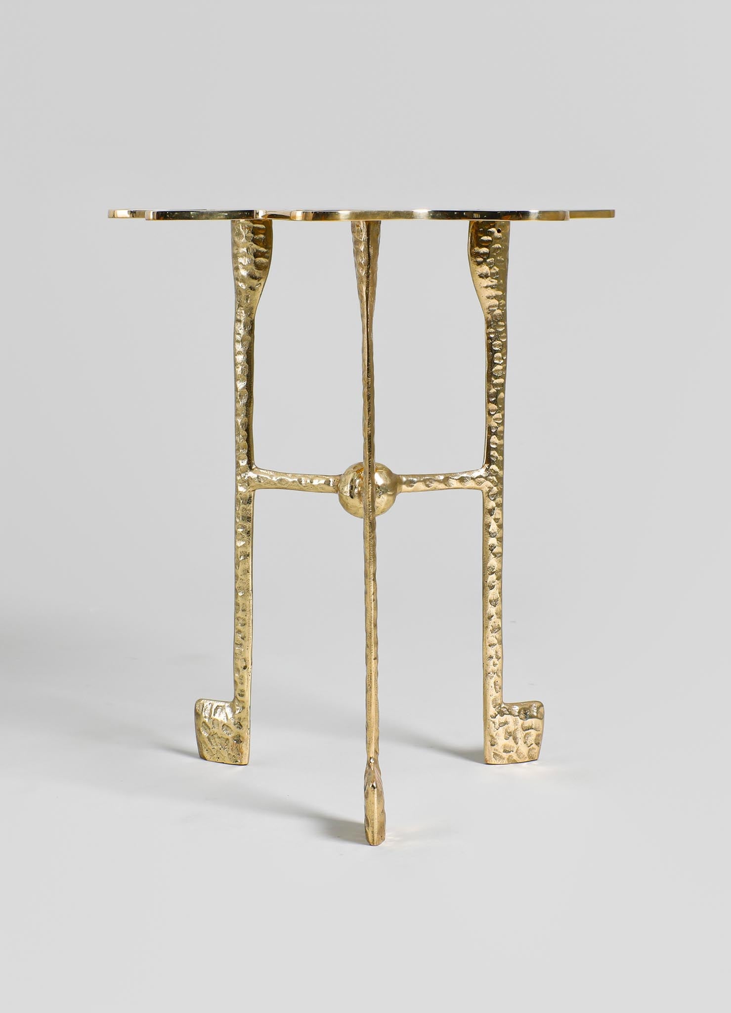 brass side table with marble top