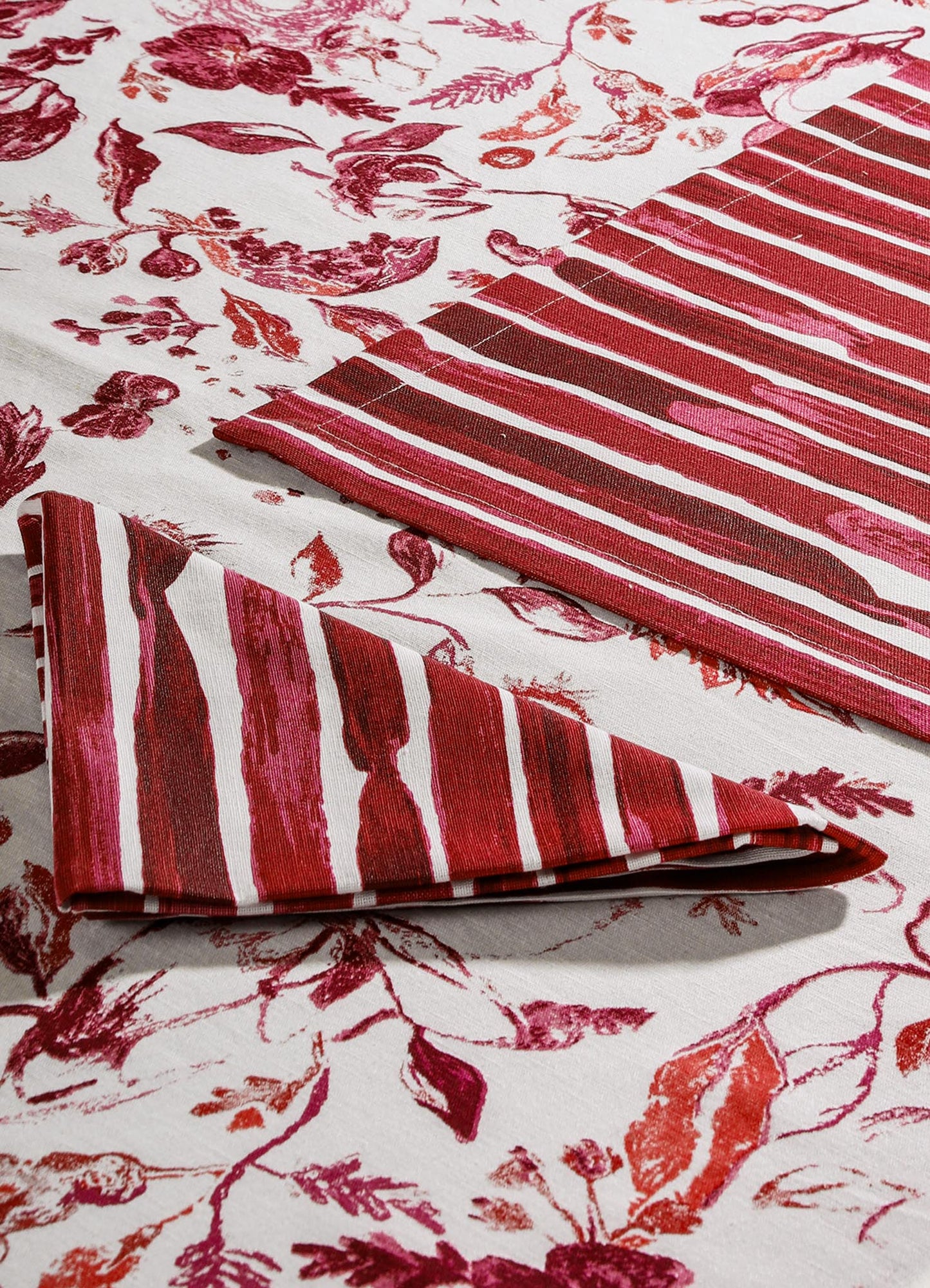 Orchard Red Stripe Napkins - Set of 4