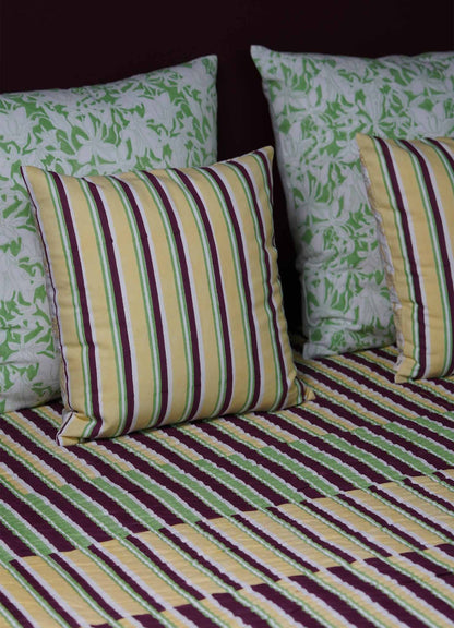 Housse De Coussin Vert Et Jaune Spring Bouquet 45 X 45 Cm