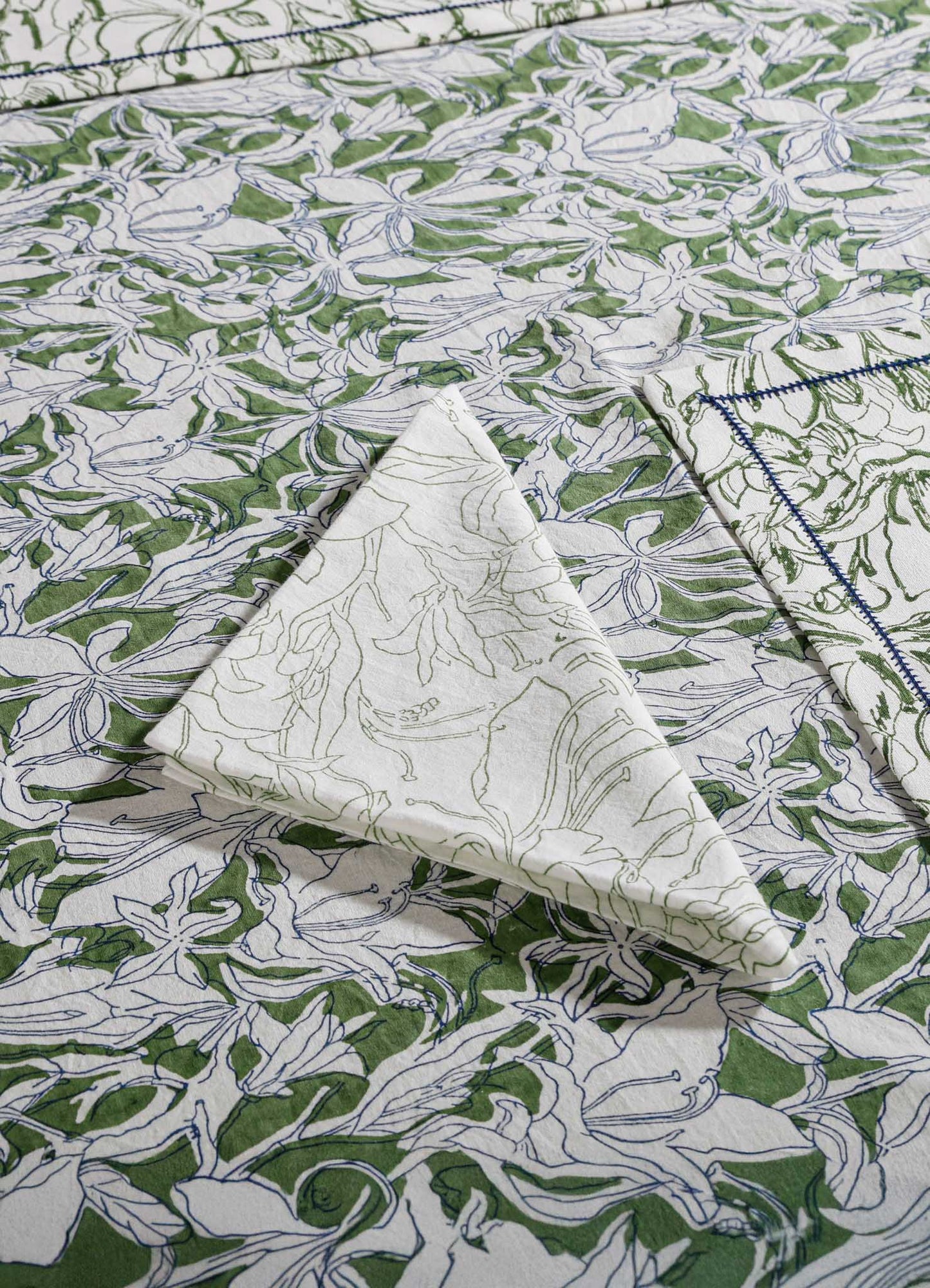 Spring Bouquet Green Napkins - Set of 4