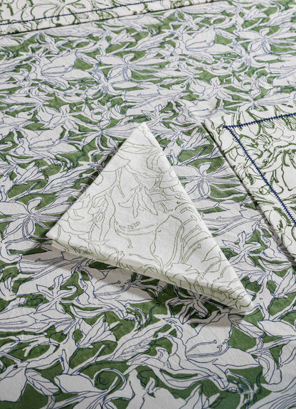 Spring Bouquet Green Napkins - Set of 4
