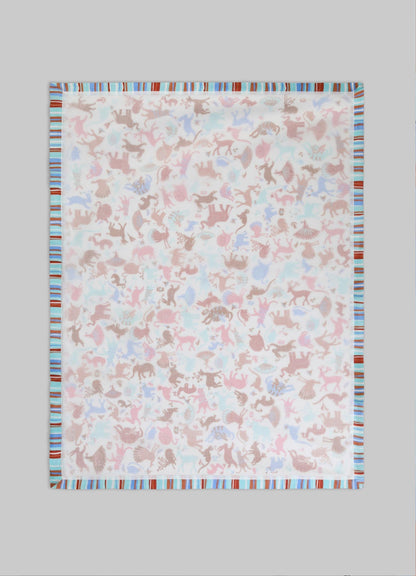 Juego de ropa de cama para bebé Safari Safari Aqua y Rosa