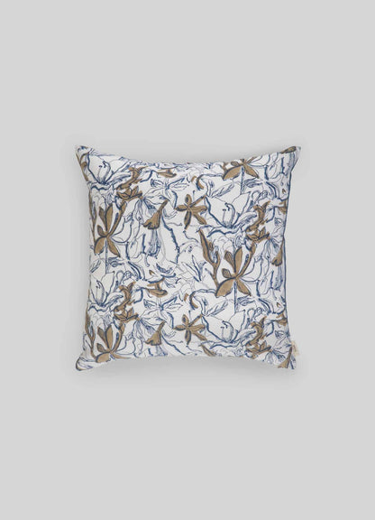 Housse De Coussin Bleu Et Marron Spring Bouquet 45 X 45 Cm