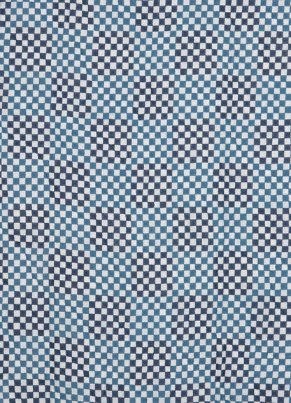 Textile pattern with blue and black checkered design viya luxury cotton quilt