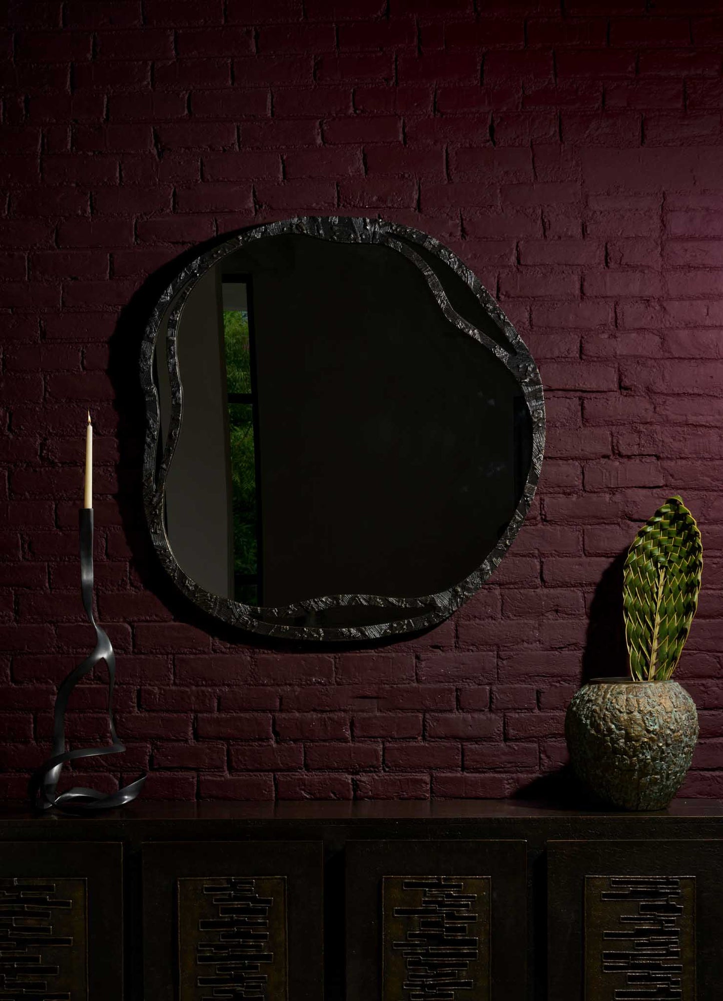 Kolam Bronze Mirror Round