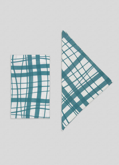 Madras Check Aqua Napkins - Set of 4