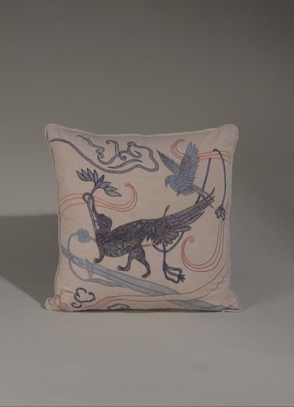 Funda de Cojín Bordada Multicolor Dreamscape Leophant 24"x24"